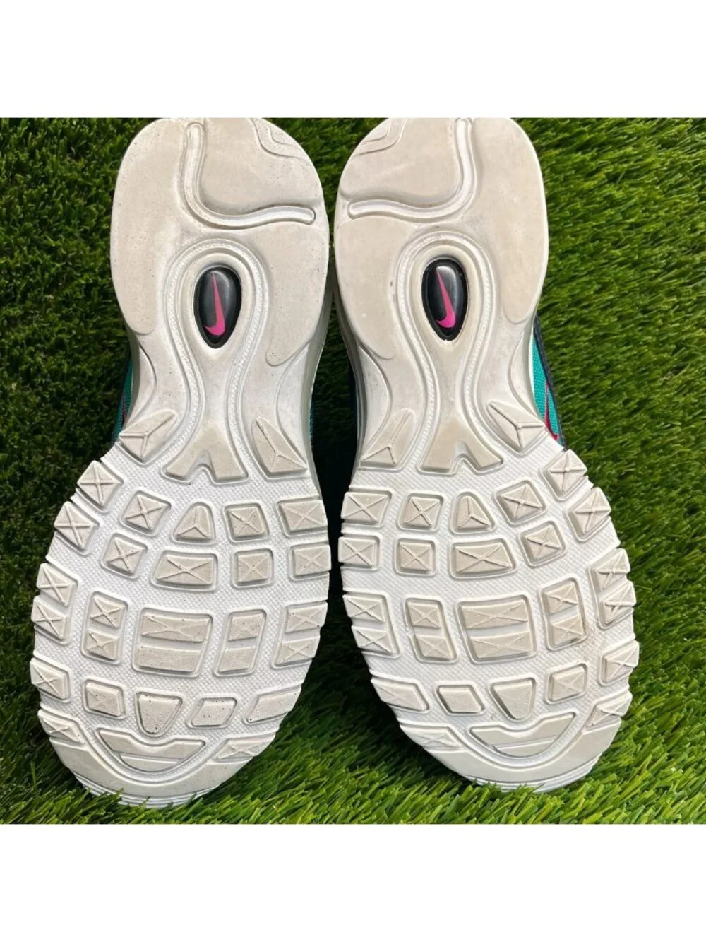 Nike Air Max 97 Iridescent Boys Size 5.5Y Purple Green Running Shoes Sneakers